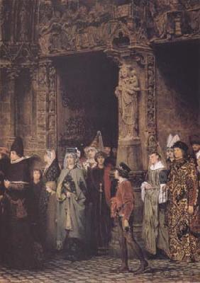 Alma-Tadema, Sir Lawrence Leaving Church in the Fifteenth Century (mk23) oil painting image